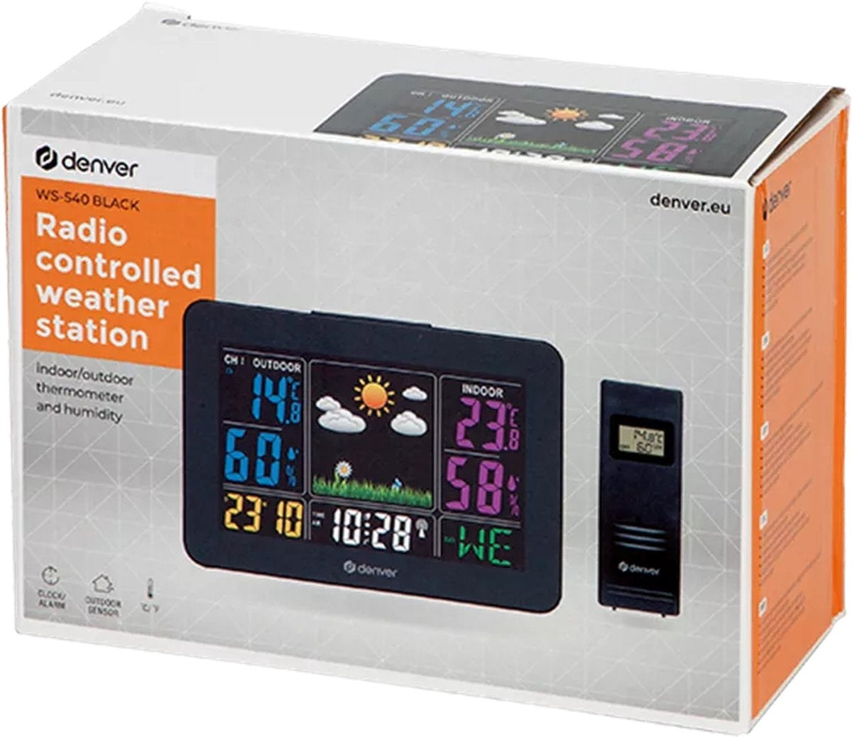 Station météo - Denver WS-540 Black - fonction alarme - écran couleur - Noir