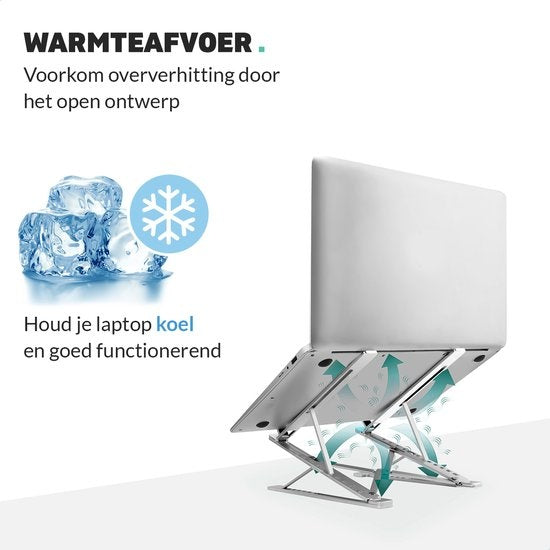 LURK® laptop stand Foldable - Support ergonomique pour ordinateur portable - Hauteur réglable - Ordinateur portable/book/tablette - Aluminium - 11 à 17 pouces