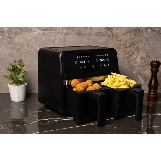 NEXXT CO231025 - Airfryer - Noir - 2200 W - Nombre de paniers de friture : 2 - 4L-4L