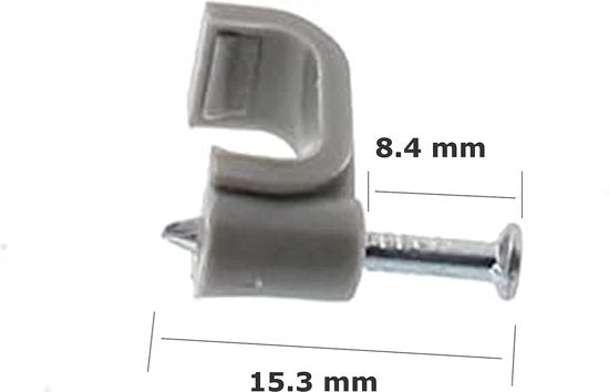 Attache-câble - Attache-câble plate - 8 mm - 100 pièces - Gris