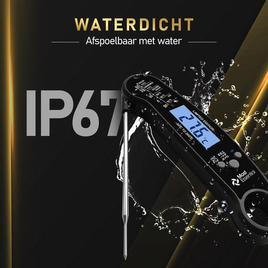 Thermomètre de cuisine - MostEssential Premium - Thermomètre pour barbecue - Noir
