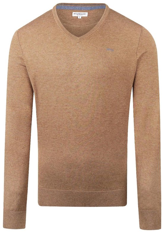 Pull McGregor à col en V Mm999 1201 01 3500 Walnut pour homme, taille 3XL