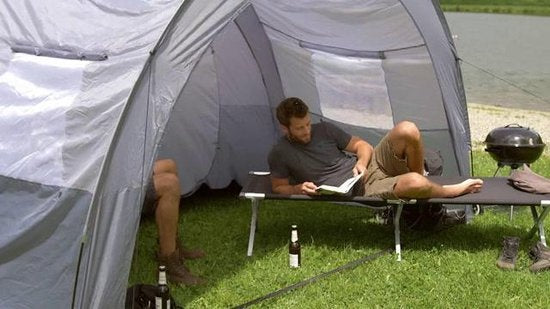 Lit de camp TecTake - xl lit de camp 190 cm - Noir - 401212