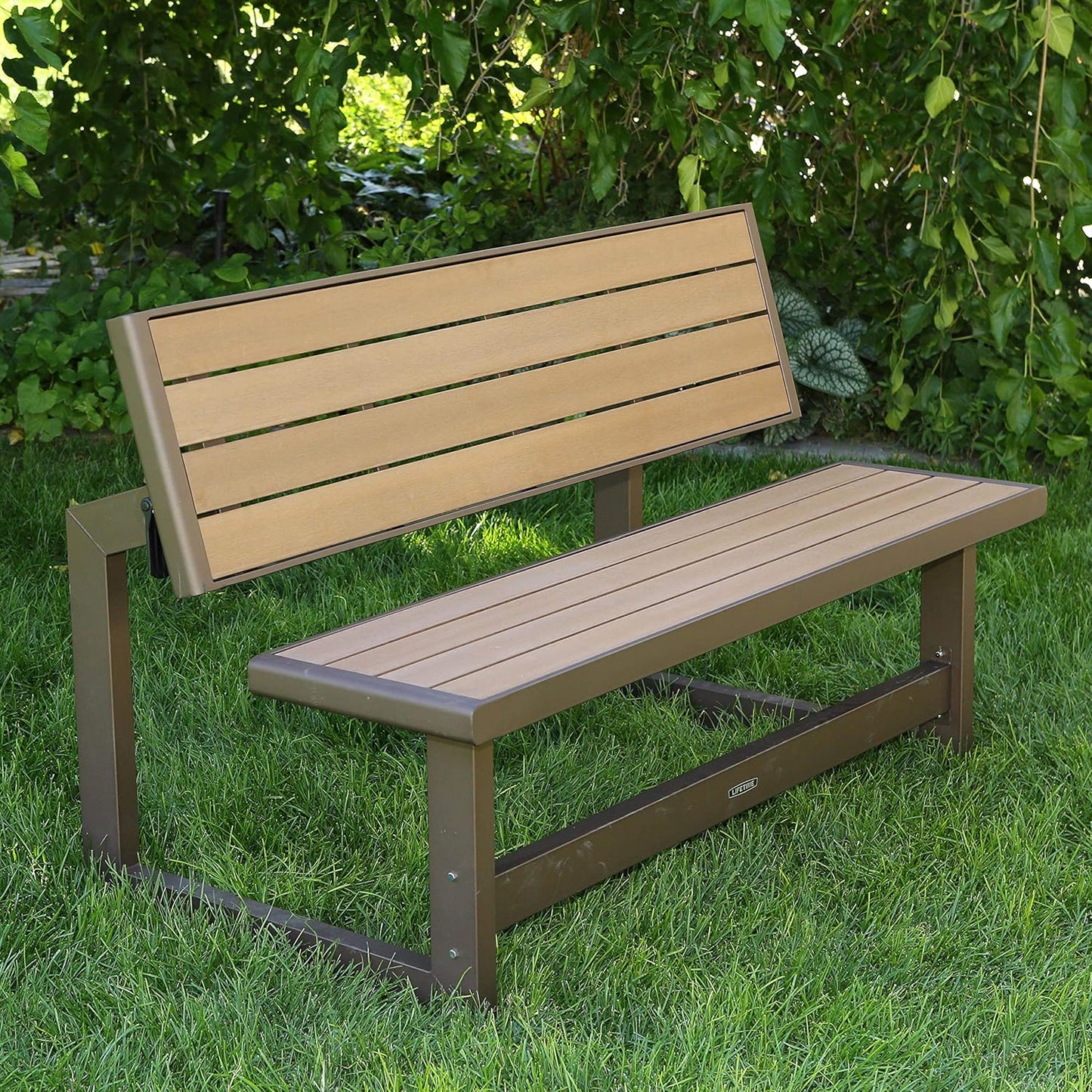 Table banc convertible lifetime - 140 x 88 x 36 - Marron