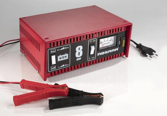 Chargeur de batterie Absaar 6/12 V 8 A - pour voiture et moto - boîtier métallique