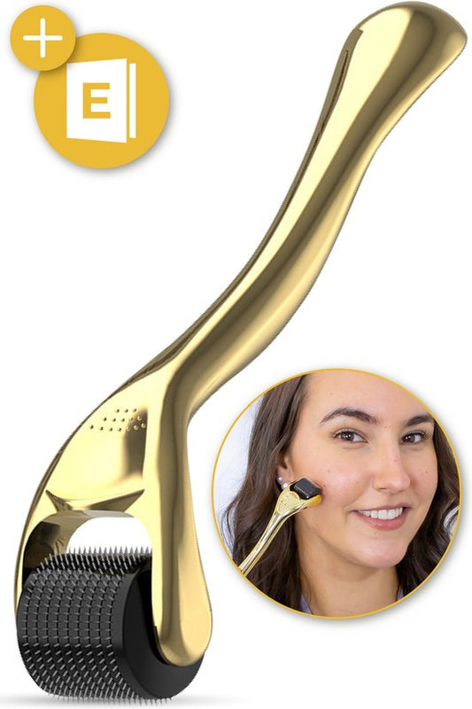 Nuvance - Dermaroller - 540 micro-aiguilles de 0.5mm - eBook inclus - Derma Roller pour le soin de la peau - Roller à barbe pour la croissance des cheveux - Emballage stérile