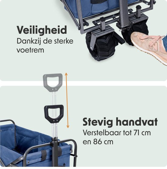 LifeGoods Wagon - Pliable - Capacité de charge 80KG - 94L - Polyester lavable - Bleu