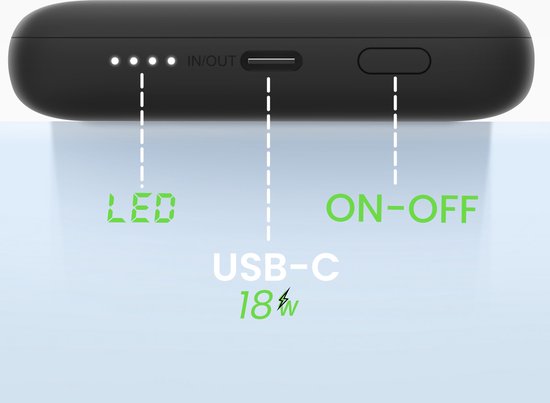 Belkin 10K PD - Powerbank - Avec câbles intégrés (USB-C et Lightning) - Bleu