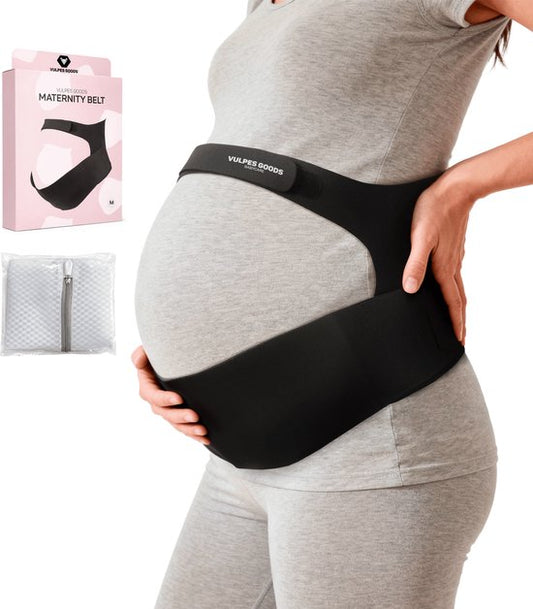 Vulpes Goods® Babycare - Bande abdominale de grossesse - Ceinture de grossesse ajustable - Bande abdominale de grossesse - Invisible et respirante - Soutien abdominal et dorsal - Taille M - Bande pelvienne - Ceinture de grossesse - Soutien pelvien - Sac d