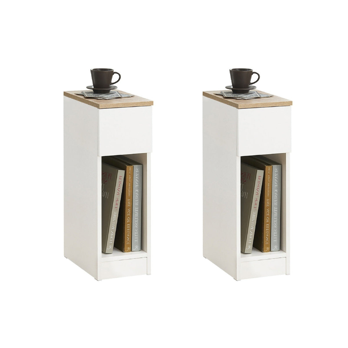 Tables de chevet SoBuy, Buffets, 1 tiroir coulissant, 20 x 35 x 60 cm, Blanc