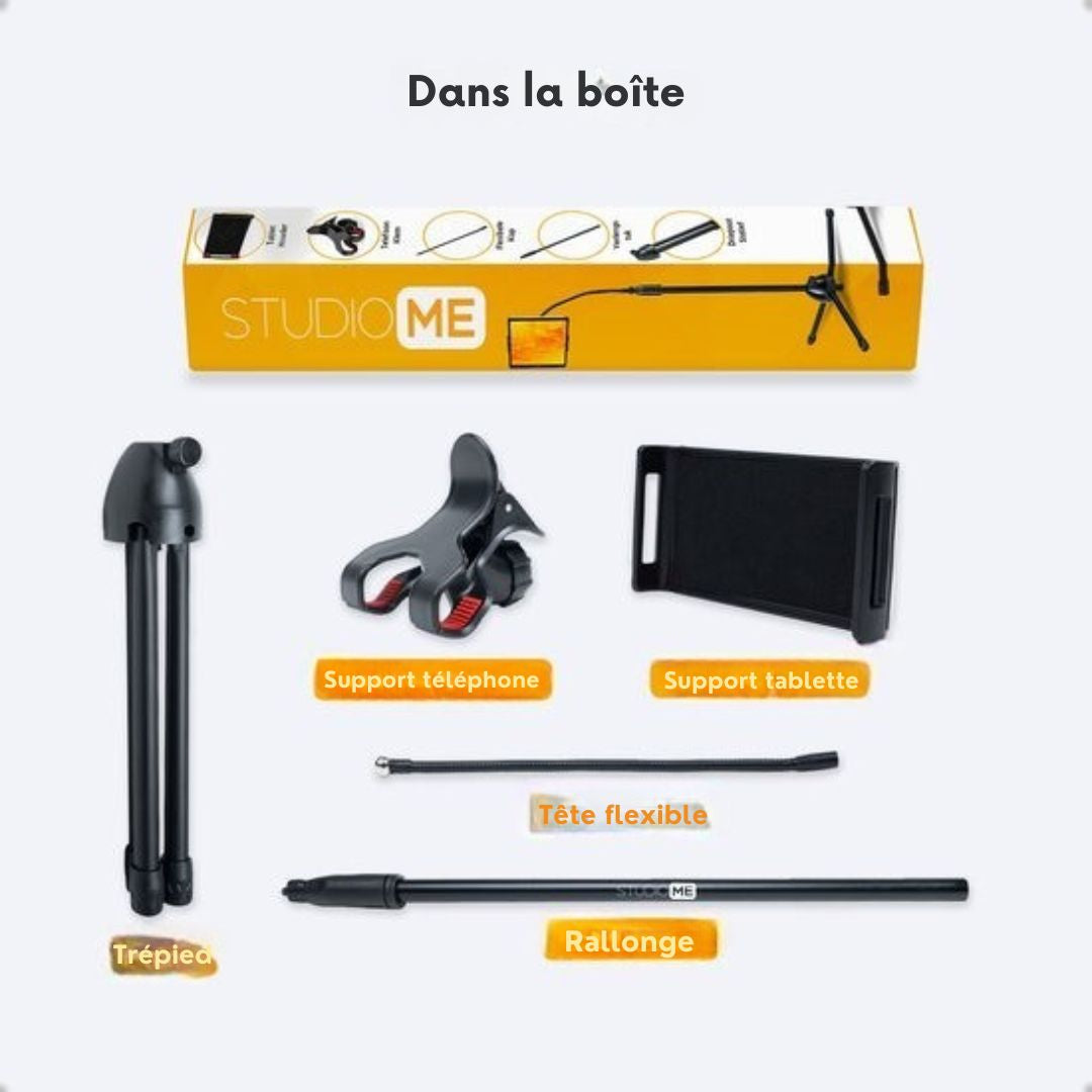 Trépied pour téléphone Studio Me - Support pour tablette - 175 cm - Noir