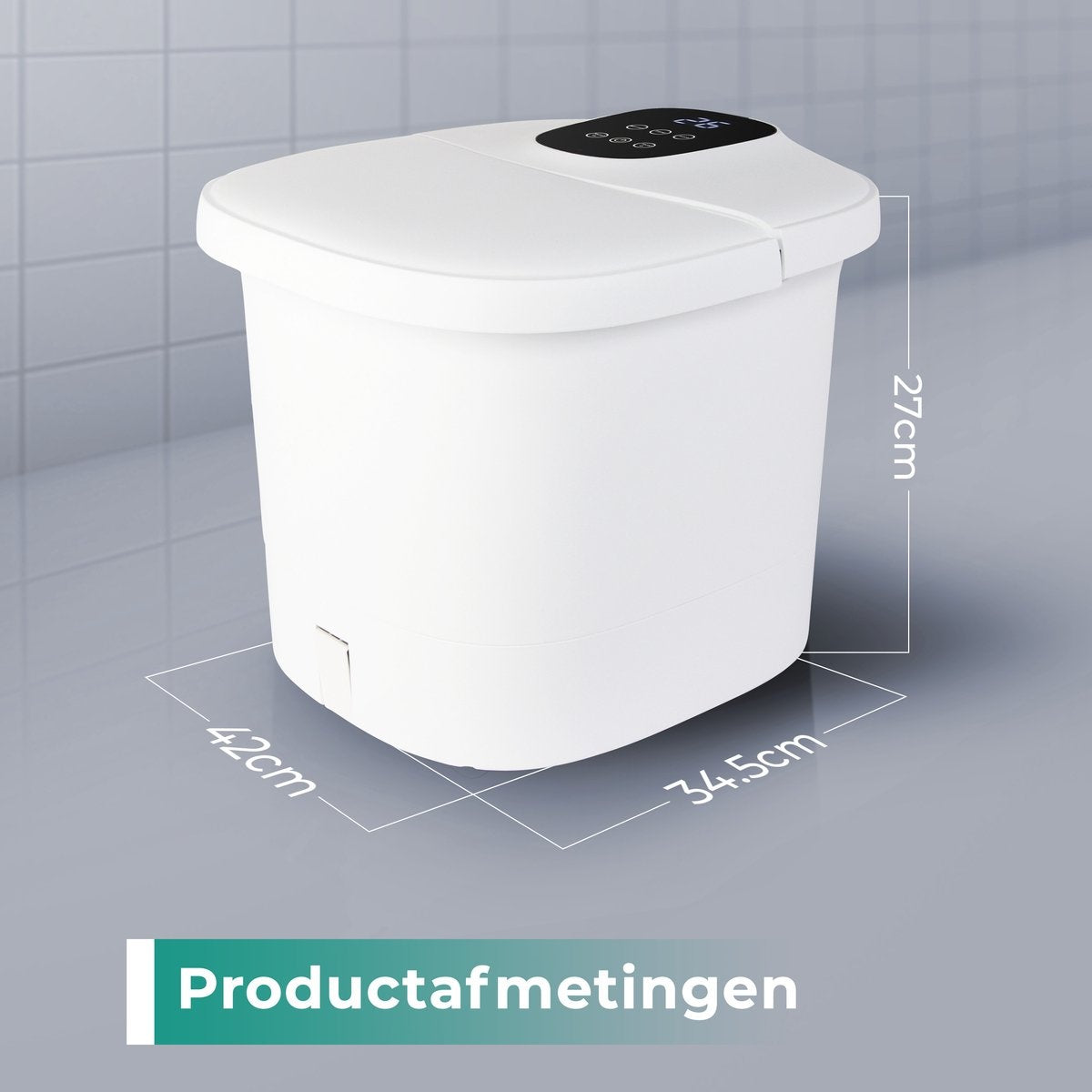 Niceey Bain de pieds massant 3XL - avec rouleaux automatiques - blanc