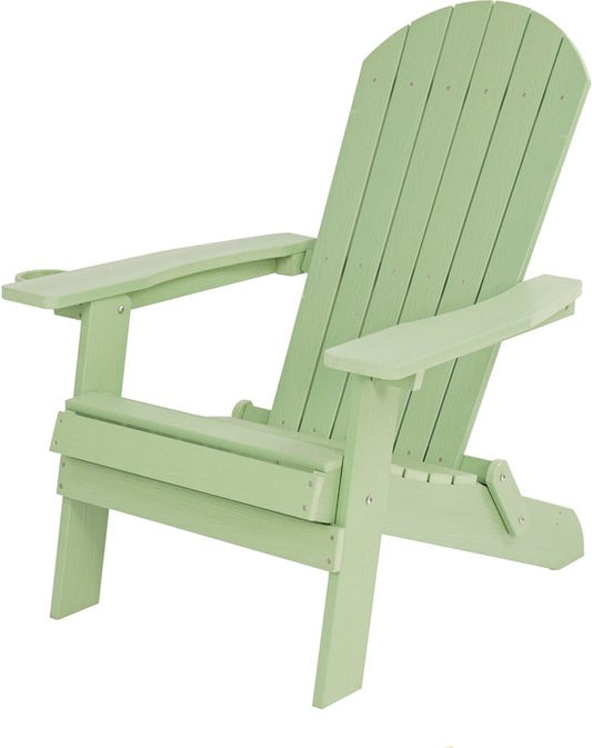Chaise AXI Claire Adirondack vert pastel – Chaise de jardin en plastique avec accoudoirs – Pliable – Dossier haut – Chaise de jardin – 84,5 x 77 x 95,5 cm – Durable et résistante aux intempéries