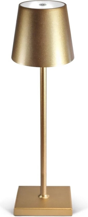 Goliving Lampe à poser Rechargeable - Sans fil et dimmable - Lampe tactile moderne - Lampe de nuit pour chambre à coucher - 38 cm - Or