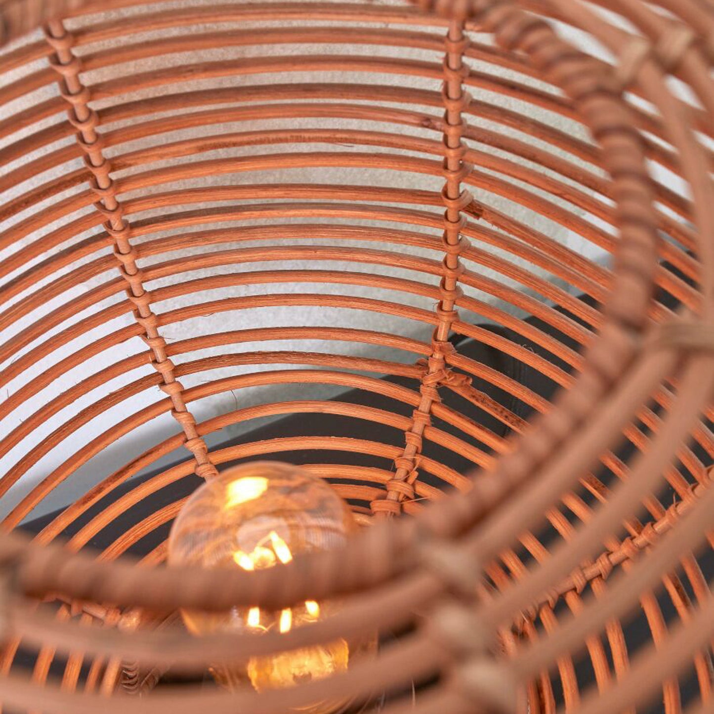 Good & Mojo Lampe à poser en rotin Tanami - naturel - 30 cm de haut - Ø 27 cm