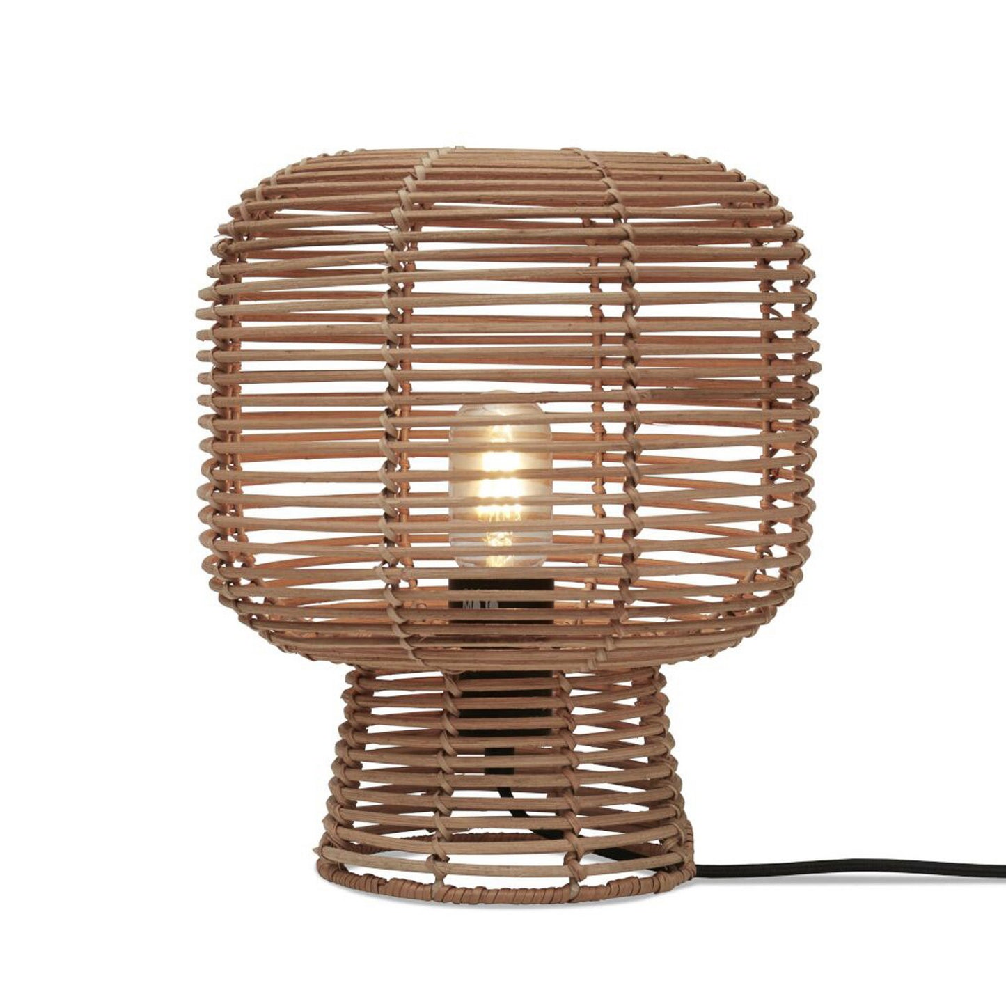 Good & Mojo Lampe à poser en rotin Tanami - naturel - 30 cm de haut - Ø 27 cm