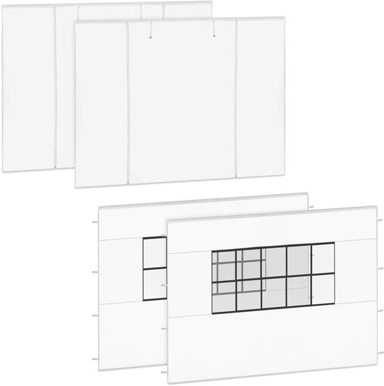 VONROC Jeu de parois latérales - Pour tente de réception Premium PT501XX - Imperméable - Protection UV 50+ - Blanc