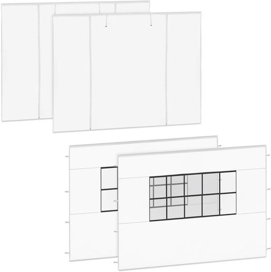 VONROC Jeu de parois latérales - Pour tente de réception Premium PT501XX - Imperméable - Protection UV 50+ - Blanc