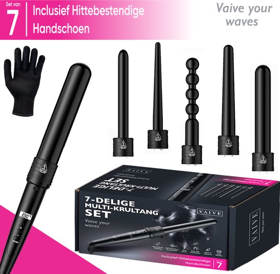 VAIVE Fer à boucler avec 6 accessoires - Fer à boucler - Fer à boucler - Fer à boucler - 32mm - 19mm - 25mm