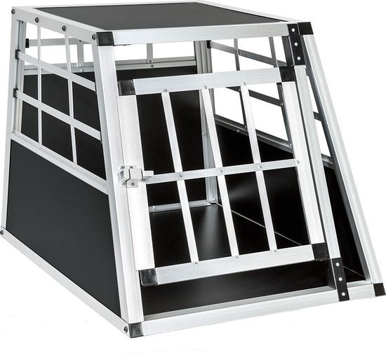 Cage De Transport Pour Chiens Sécurisée, Tectake, 69 x 54 x 50 cm, Noire