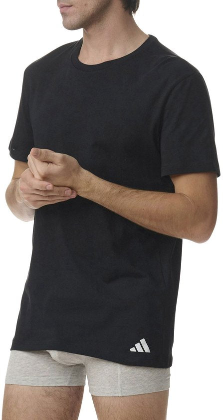 T-shirt à col rond Adidas pour homme (lot de 3) - Taille L