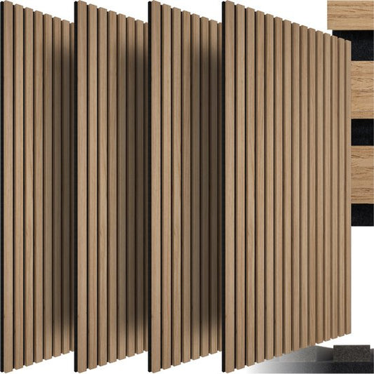 tectake® Jeu de 4 panneaux acoustiques Sonic Wall - Panneau absorbant le son - Isolation acoustique - Panneau mural acoustique - 120x60x2,1cm - Décoration murale acoustique - Chêne clair