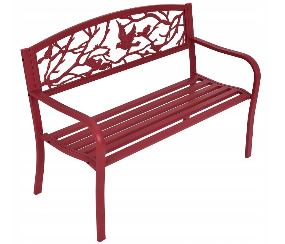 Coast Garden Bench - Banc de parc en métal avec dossier - 123 x 59 cm - Décoratif