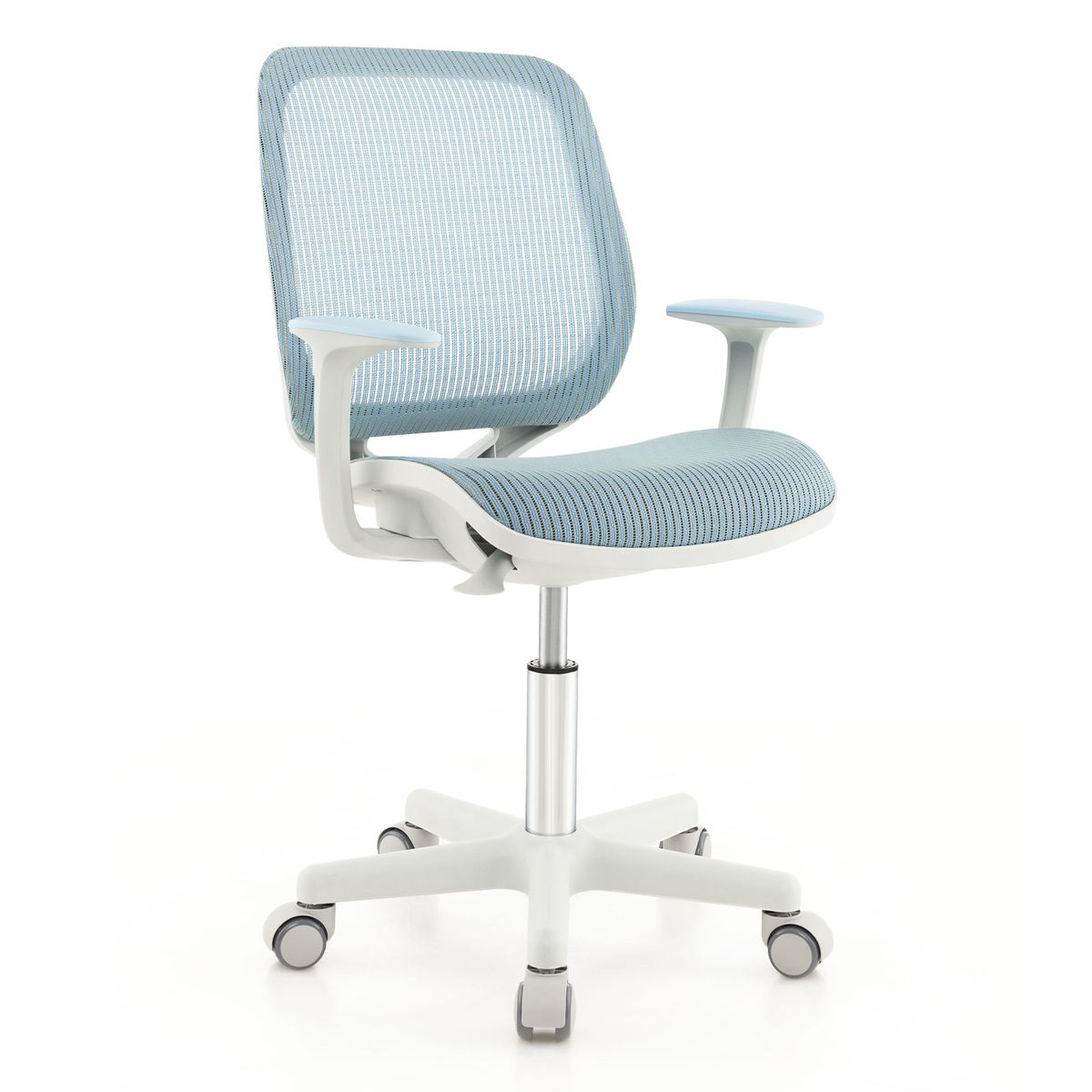 Fauteuil pivotant pour enfant Coast - réglable en hauteur - dossier et accoudoirs ergonomiques - bleu