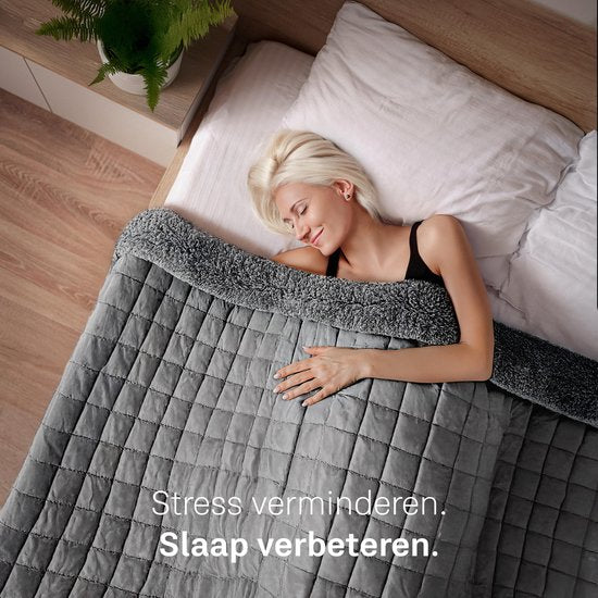 Couverture lestée CozySense® 9 kg - Couverture lestée - Couverture lestée - GLASS-Flow® Distribution de la pression - 135x200 - Velours flanelle & Sherpa - Hypoallergénique - Gris