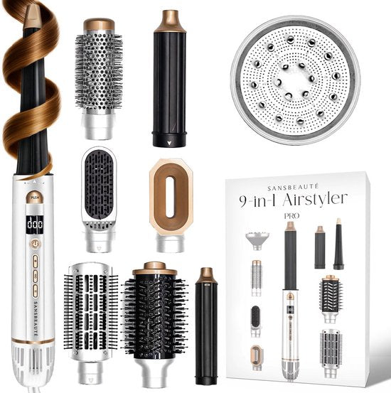 Sansbeauté® 9-in-1 Airstyler with Diffuser - Multistyler - Brosse sèche-cheveux cheveux courts - Boucleur de cheveux - Styler les cheveux - Sèche-cheveux - Brosse chauffante - Brosse à boucler - Fer à boucler - Lisseur de cheveux - Brosse de stylisme - 5