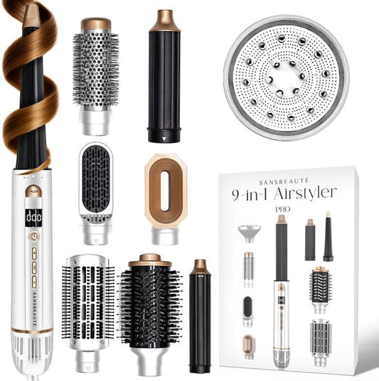 Sansbeauté® 9-in-1 Airstyler with Diffuser - Multistyler - Brosse sèche-cheveux cheveux courts - Boucleur de cheveux - Styler les cheveux - Sèche-cheveux - Brosse chauffante - Brosse à boucler - Fer à boucler - Lisseur de cheveux - Brosse de stylisme - 5