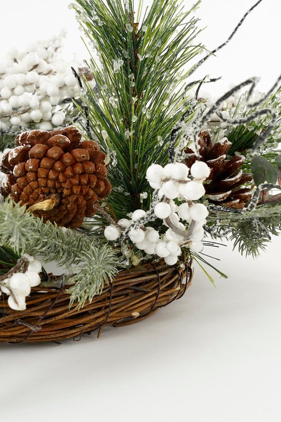 Couronne de Noël « Hardy » de House of Seasons - Ø 40 cm - Verte