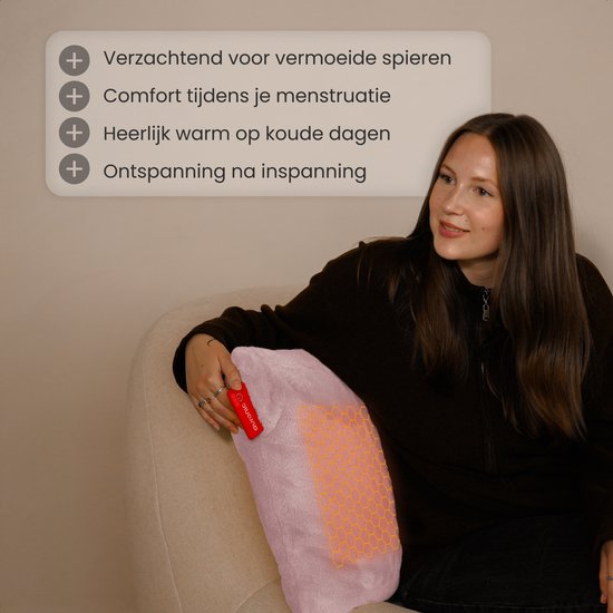 Auronic Heat Pillow - Plush- 45x60 - Sans fil - Rechargeable - Oreiller électrique - Infrarouge - Vert/Gris