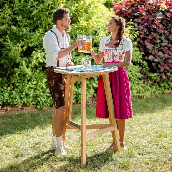 tectake - Table de bar de fête en bois massif - 403249
