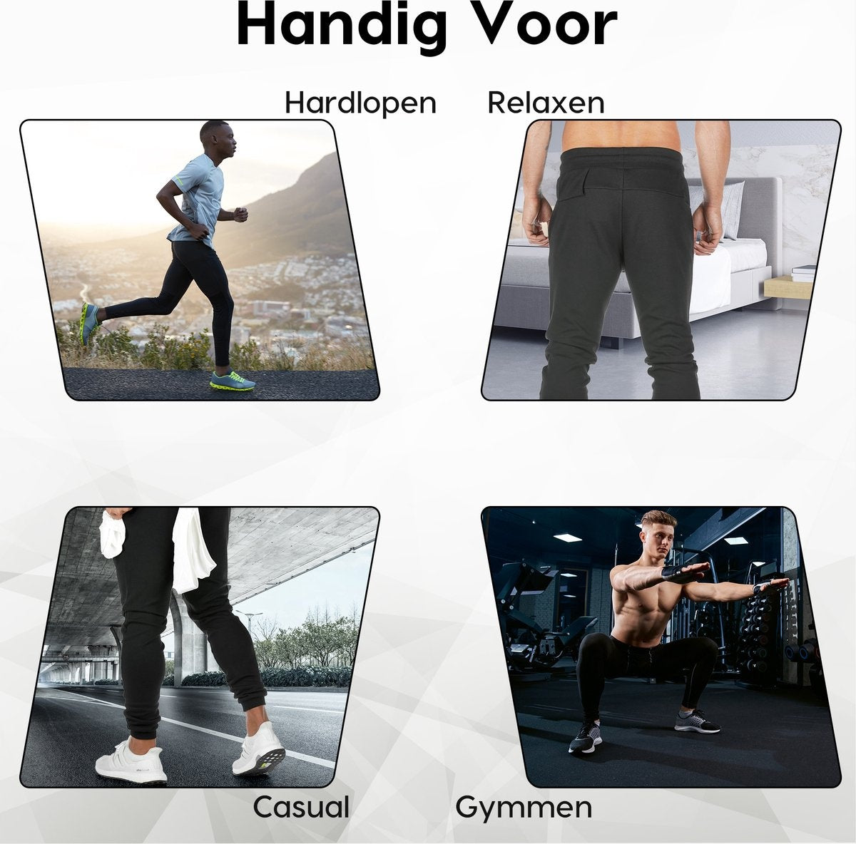 MW® - Pantalon de survêtement homme - Pantalon de survêtement homme - Pantalon de sport long - Pantalon avec poches - Taille L