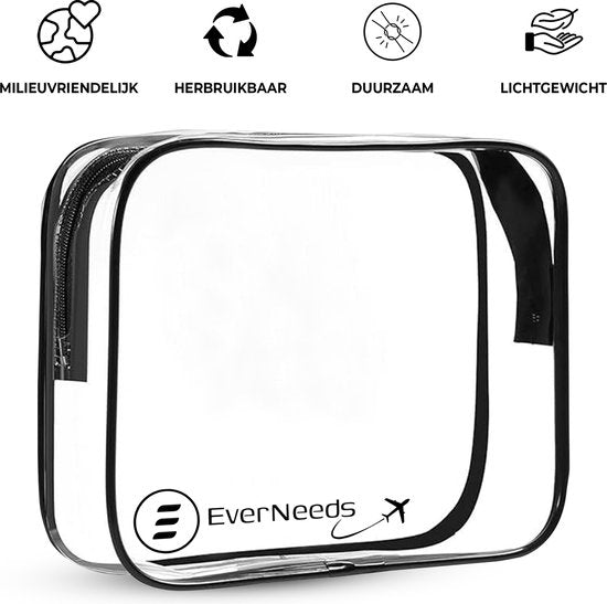 EverNeeds Trousse de toilette - Transparent - Femmes et hommes - Organisateur - 2 pièces