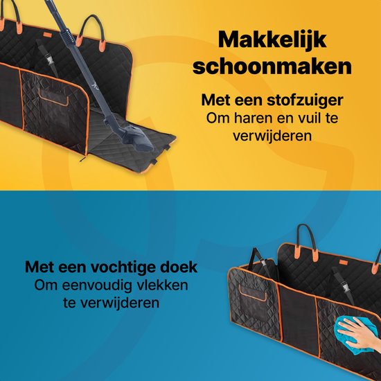 Tapis pour chien Jake and Jacky XXL avec extension de siège arrière - Tapis de voiture pour chien avec sol dur - Housse de voiture protectrice - Tapis pour chien - Tapis de voiture et sac de rangement inclus