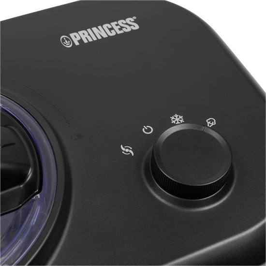 Princess 282608 - Machine à glace à compresseur - Avec compartiment de congélation intégré - 1 litre - Noir/Gris