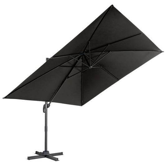 Parasol flottant Coast noir - 300 x 300 cm - orientable et inclinable à 360