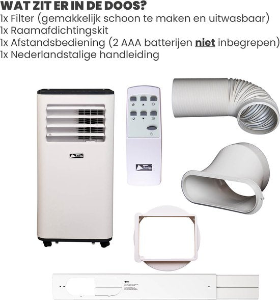 TechnoLife TL-9001 Mobile Air Conditioner - Climatisation - 9000 BTU - Blanc/Noir