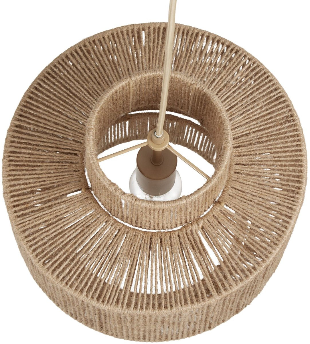 Tectake Lampe pendante Allegra - Plafonnier en jute Ø32 cm - Design Boho - Prise E27 - Max. 40W - Beige