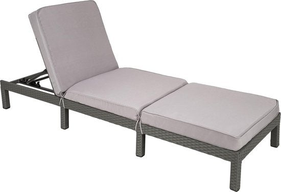 TecTake Bain de soleil en osier gris - Bain de soleil en osier pour le jardin - 402308