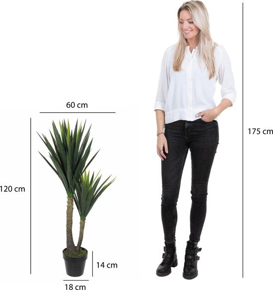 Mica Decorations Plante Artificielle Yucca - H120 x Ø60 cm - Vert