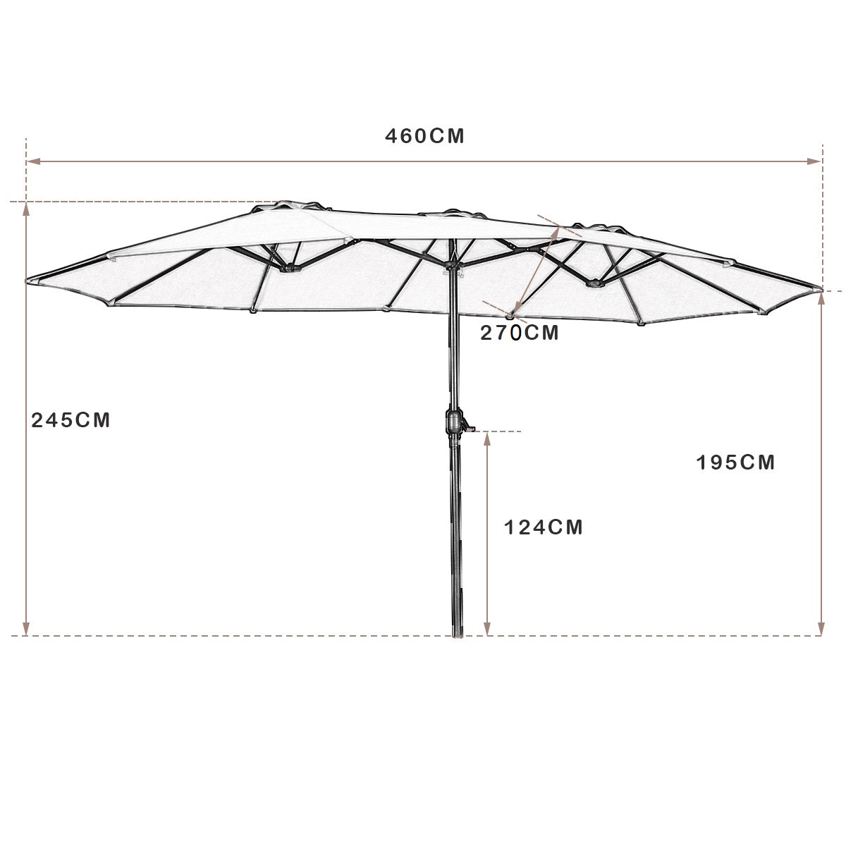 Parasol double Coast - Ø480 cm - Beige