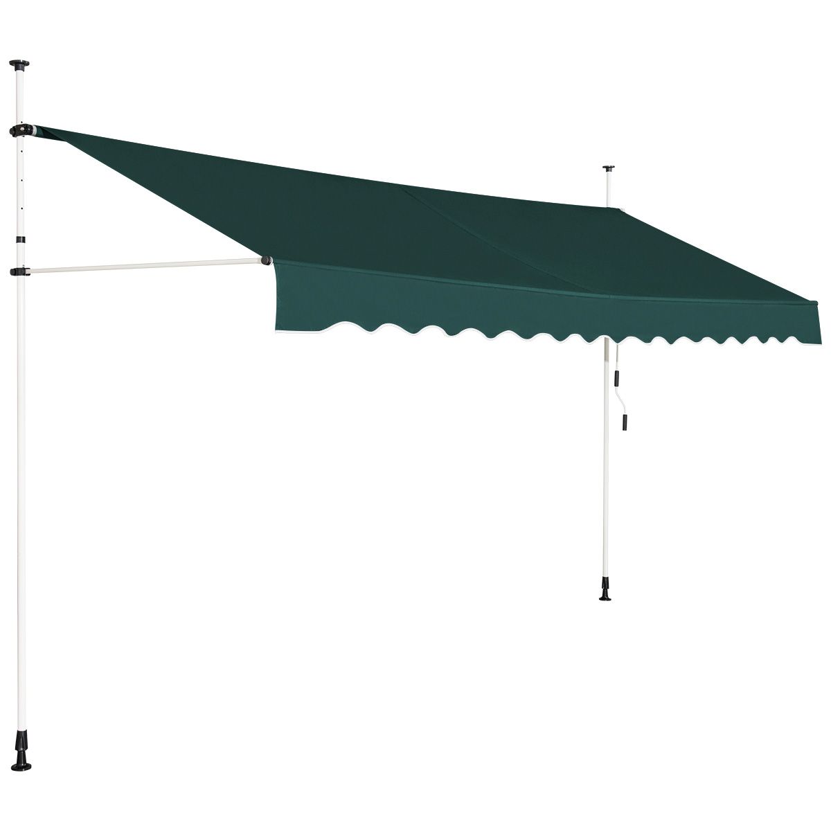 Parasol Coast 400 cm de large, hauteur réglable 200-300 cm, vert, cadre en aluminium et tissu Oxford