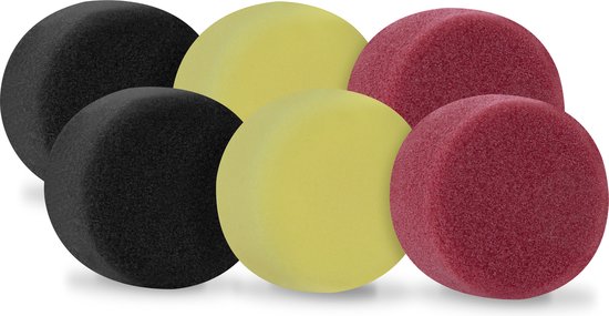 VONROC Disques de polissage/Pads de polissage en mousse pour polisseuses - Jeu de départ - 50mm, 6 pièces