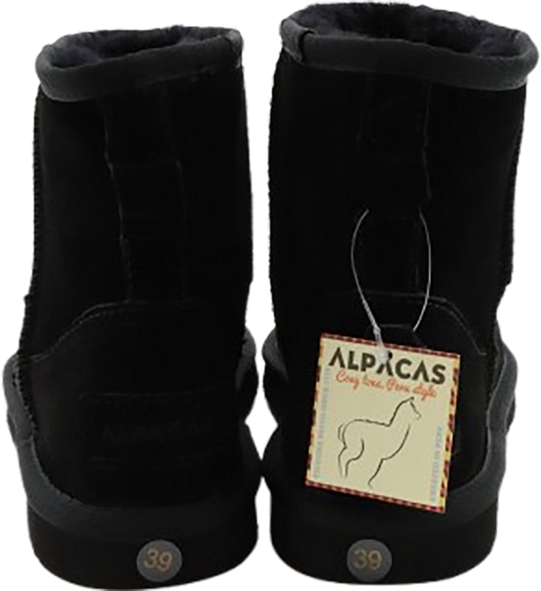 Alpacas Footwear Bottes en daim pour femmes, doublées 100% laine d'agneau - noir - taille 49