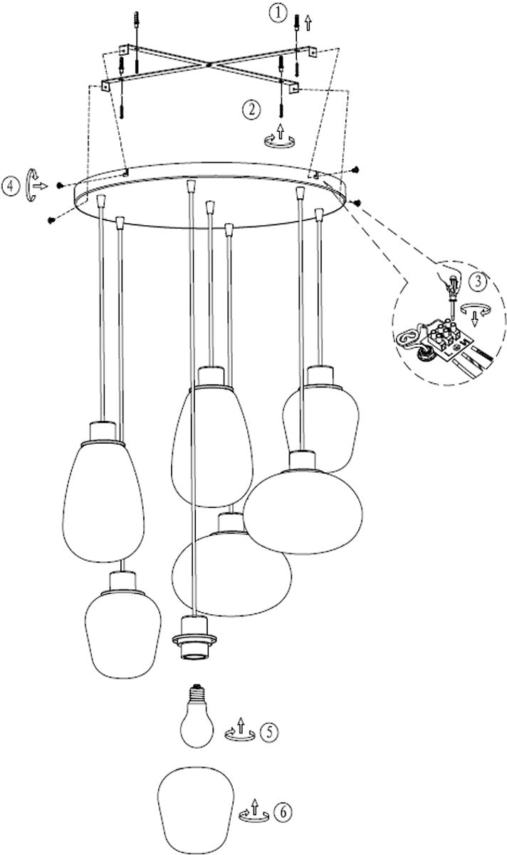 Lampe suspendue Steinhauer Reflexion - Noir