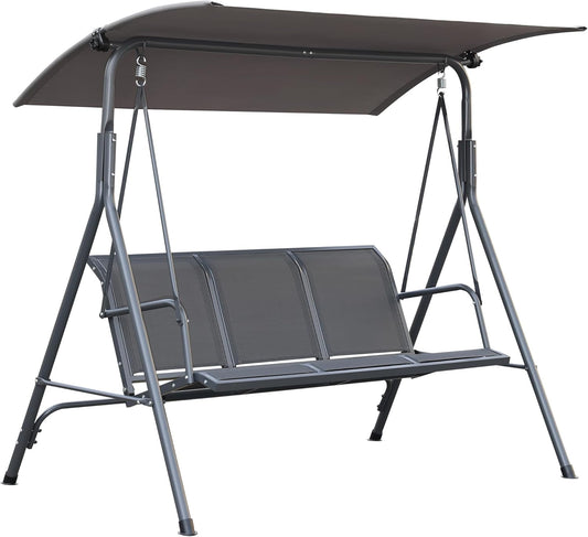 Angel Living Balançoire de jardin - 3 places - Toit - Chaise Teslin - 170x110x152 cm - Teslin