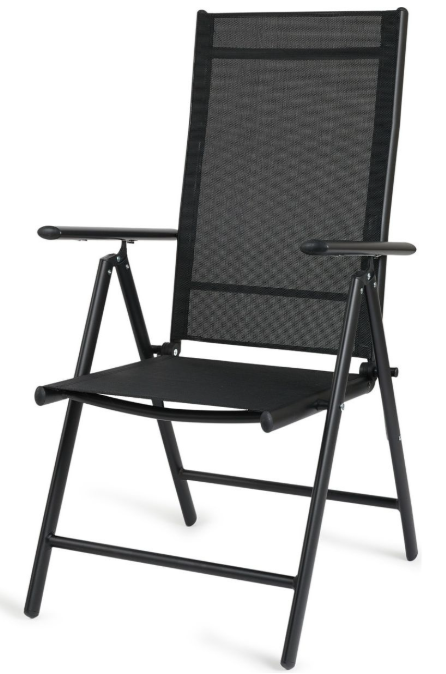 Lifa Garden Lot de 2 chaises de jardin en aluminium - réglables - max 120 kg - 69 x 56 x 106 cm - noir